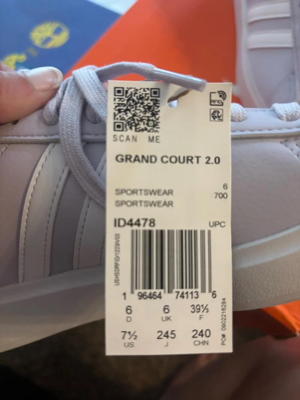 adidas Women's Grand Court Sneakers — Light Lavender / White